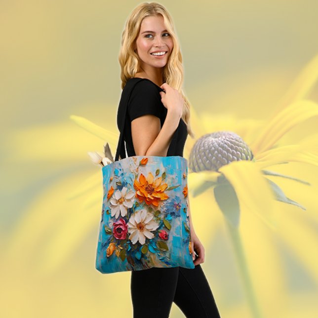 Knife Painted Bouquet Tote Bag (Creator Uploaded)