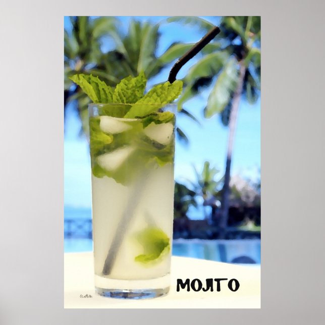 Knife painting on Mojito Poster (Front)