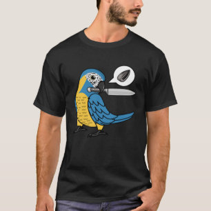 Knife Parrot Wants Seeds I Blue throated Macaw T-Shirt