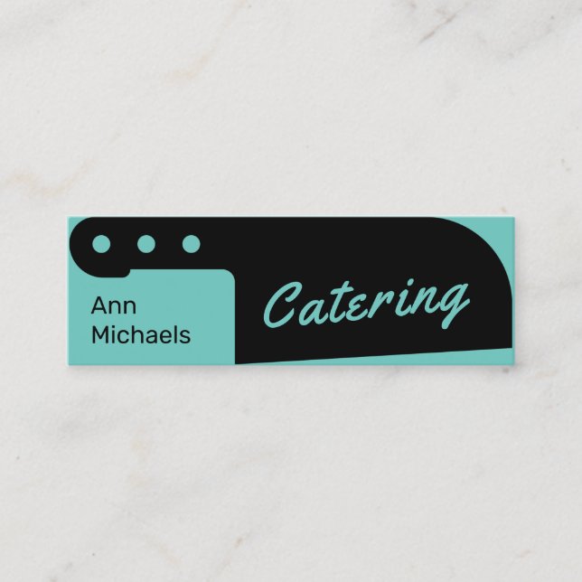 Knife shape cover black mini business card (Front)