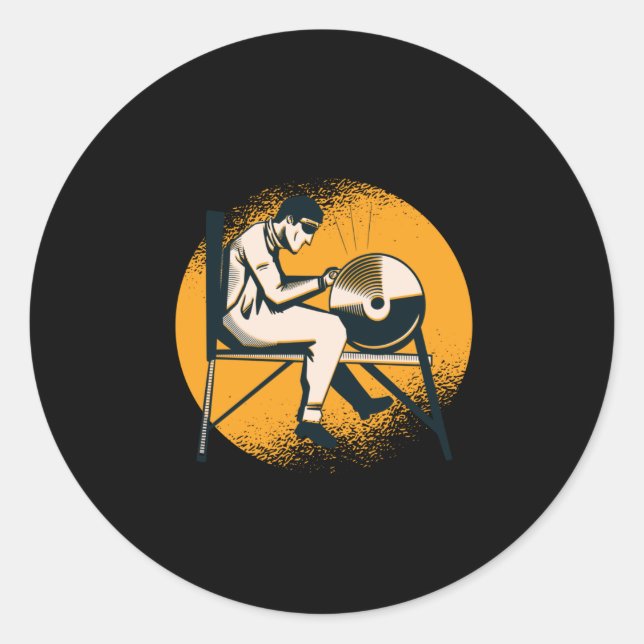 Knife sharpening classic round sticker (Front)