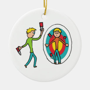 Knife Throwing Ceramic Tree Decoration