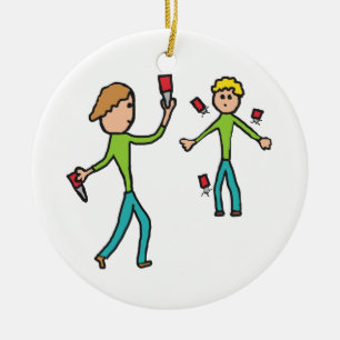 Knife Throwing Ceramic Tree Decoration