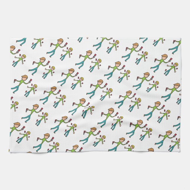Knife Throwing Tea Towel (Horizontal)