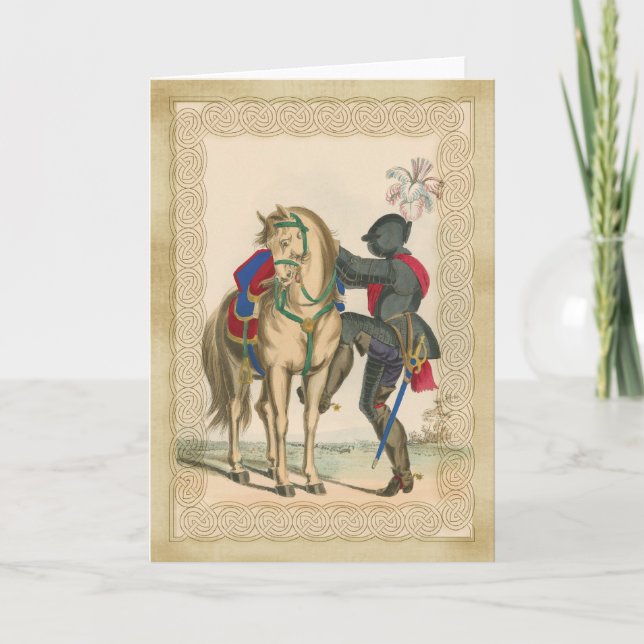 Knight and Armour with Horse Note Card (Front)