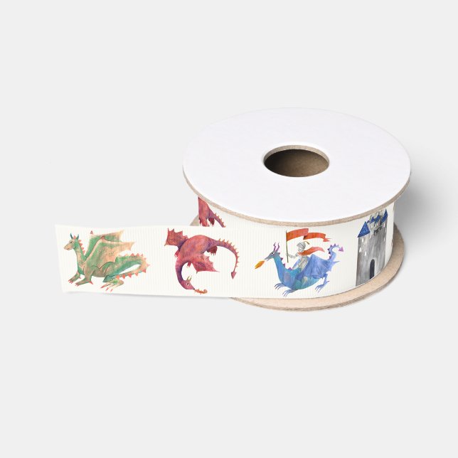 Knight and Dragon Grosgrain Ribbon (Spool)