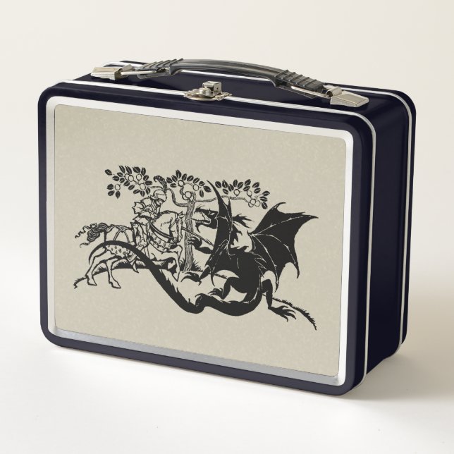 Knight and Dragon Metal Lunchbox (Front)