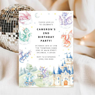 Knight and Dragon Royal Mediaeval Boy Birthday Invitation
