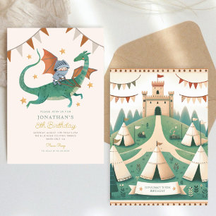 Knight and Dragon Royal Mediaeval Boy Birthday Invitation