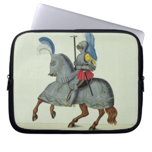 Knight and horse in armour, plate from 'A History Laptop Sleeve