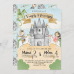 Knight and Princess Birthday Invitation Sibling<br><div class="desc">Celebrate this Knight and Princess Girl and Boy sibling themed Birthday Party invitation!</div>