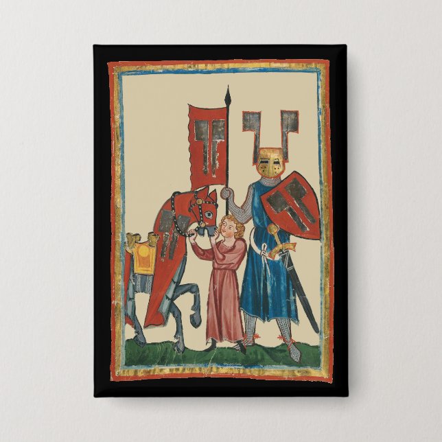 Knight and Squire, 14th Century Mediaeval Art (Front)