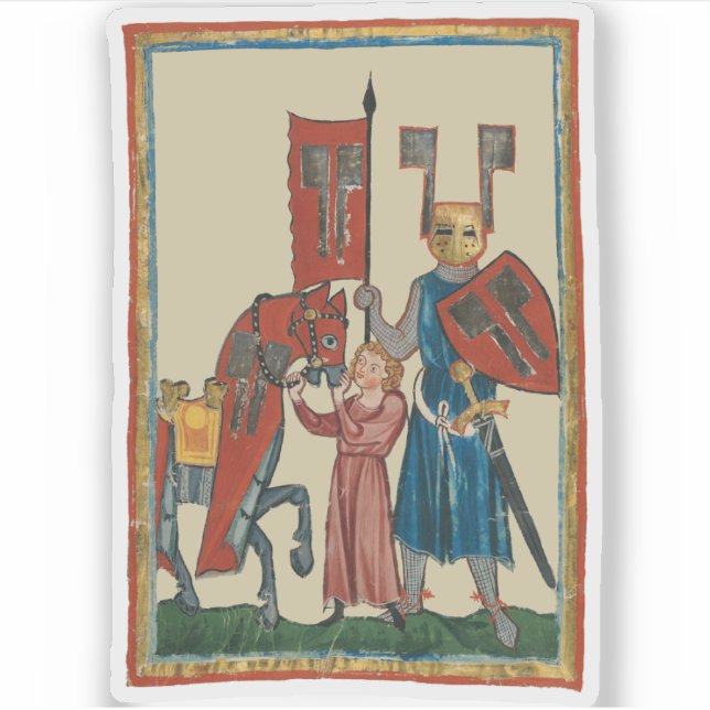 Knight and Squire, 14th Century Mediaeval Art (Front)