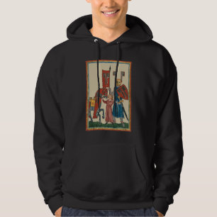 Knight and Squire, 14th Century Mediaeval Art Hoodie