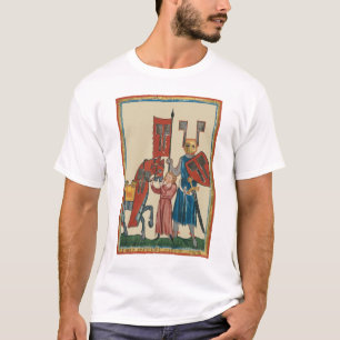 Knight and Squire, 14th Century Mediaeval Art T-Shirt