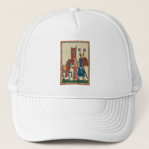 Knight and Squire, 14th Century Mediaeval Art Trucker Hat