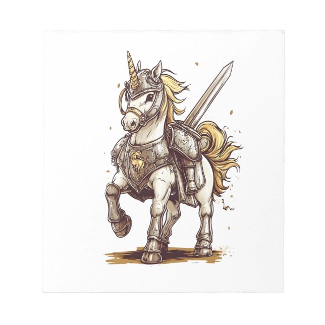 Knight Armour Unicorn (1) Notepad (Front)