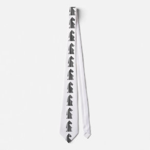 KNIGHT BAR CODE Chess Piece Pattern Design Tie