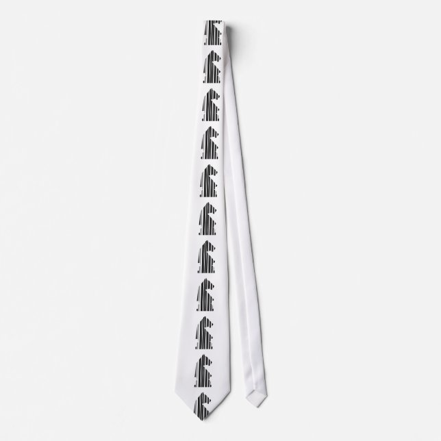 KNIGHT BAR CODE Chess Piece Pattern Design Tie (Front)