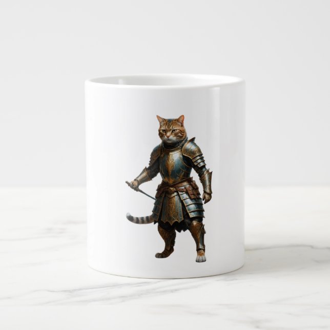Knight cat large coffee mug (Front)