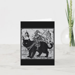 Knight Cat Rider Vintage 90s Medieval Knight Ridin Card