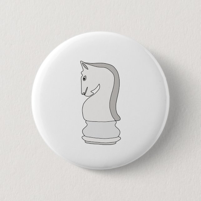 Knight Chess 6 Cm Round Badge (Front)