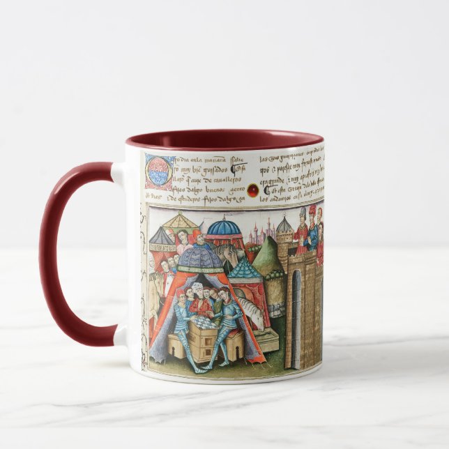 Knight Cifar Watches the Enemy Camp Play Chess  Mug (Left)