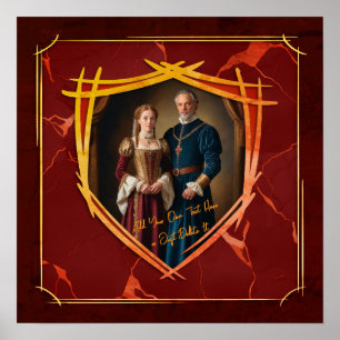 Knight Coat of Arms Mediaeval Old Fashioned Gift Poster