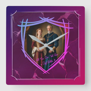 Knight Coat of Arms Mediaeval Old Fashioned Gift Square Wall Clock
