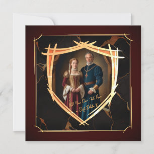 Knight Coat of Arms Mediaeval Old Fashioned Holiday Card