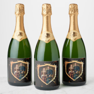 Knight Coat of Arms Mediaeval Old Fashioned Sparkling Wine Label