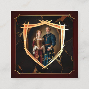 Knight Coat of Arms Mediaeval Old Fashioned Square Business Card