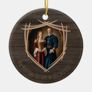 Knight Coat of Arms Mediaeval Old fashioned Vintag Ceramic Tree Decoration