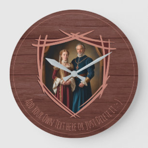 Knight Coat of Arms Mediaeval Old fashioned Vintag Large Clock