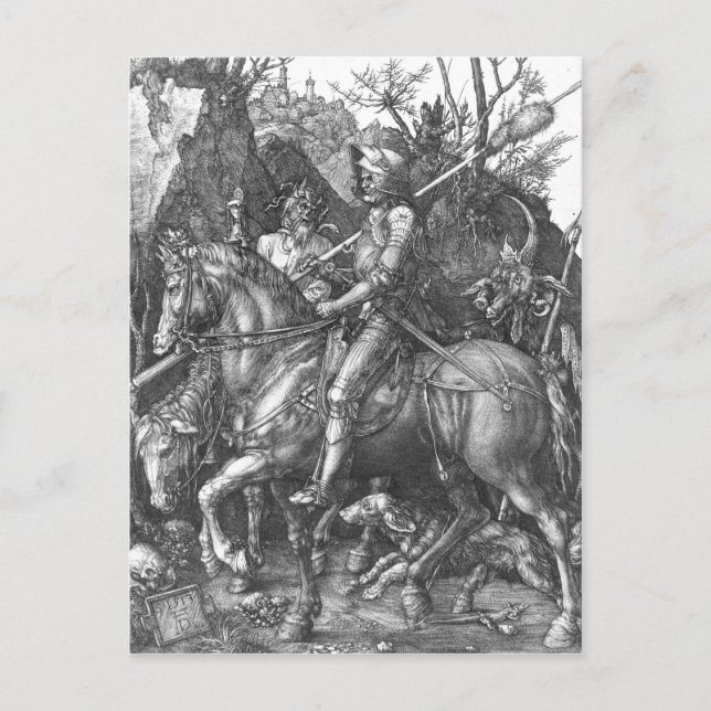 Knight, Death and the Devil, 1513 (engraving) Postcard (Front)