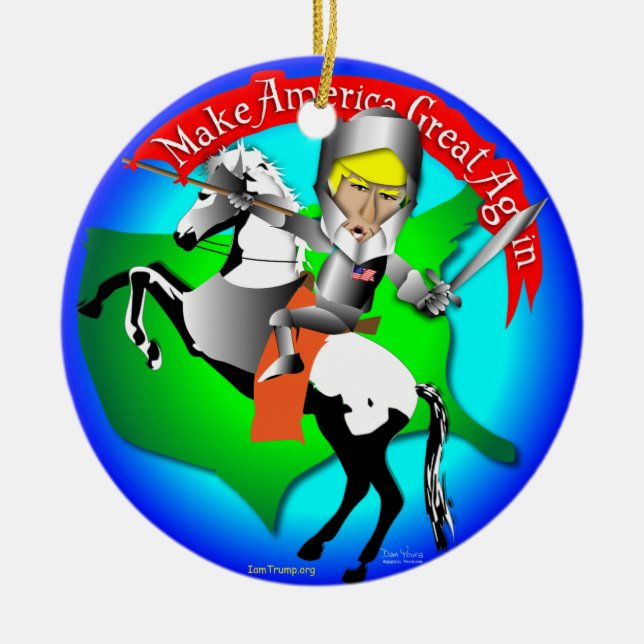 Knight Donald Trump Ceramic Tree Decoration (Front)