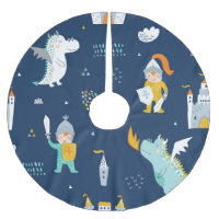 Knight Dragon Castle Childish Pattern