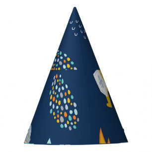 Knight Dragon Castle Childish Pattern Party Hat