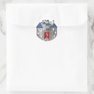Knight & Dragon Castle Party Favour Sticker