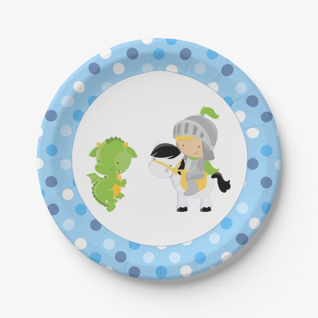 Knight Dragon Paper Plates (Front)