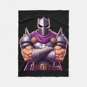 Knight Flexing Muscles Fan Lover Bodybuilding Gym  Fleece Blanket