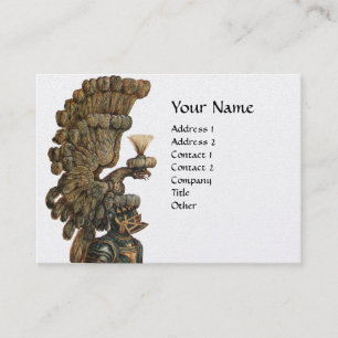 KNIGHT HELMET WITH EAGLE HERALDIC MONOGRAM BUSINESS CARD