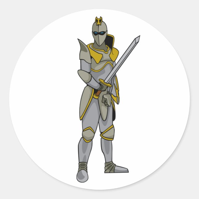 Knight in Armour Classic Round Sticker (Front)