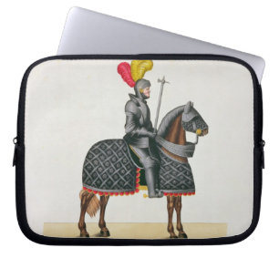 Knight in armour on his horse, plate from 'A Histo Laptop Sleeve