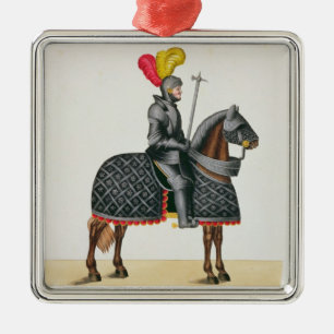 Knight in armour on his horse, plate from 'A Histo Metal Tree Decoration