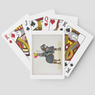 Knight in armour on his horse, plate from 'A Histo Playing Cards