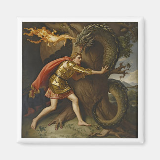 Knight in Golden Armour vs. The Dragon Magnet