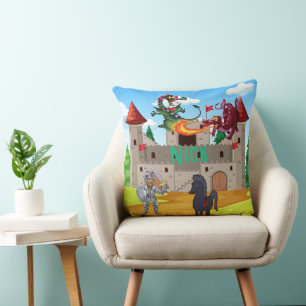 Knight In Shining Armour and Silly Dragons Cushion