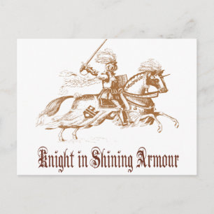 knight in shining armour postcard