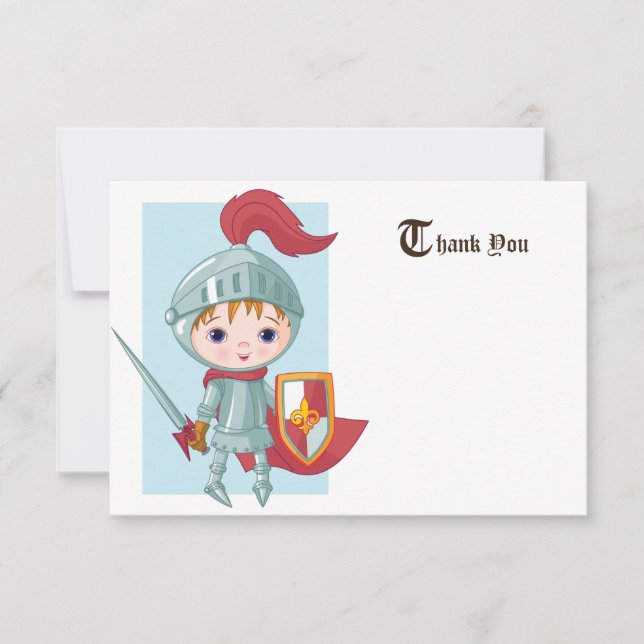 Knight in Shining Armour Thank You Card (Front)